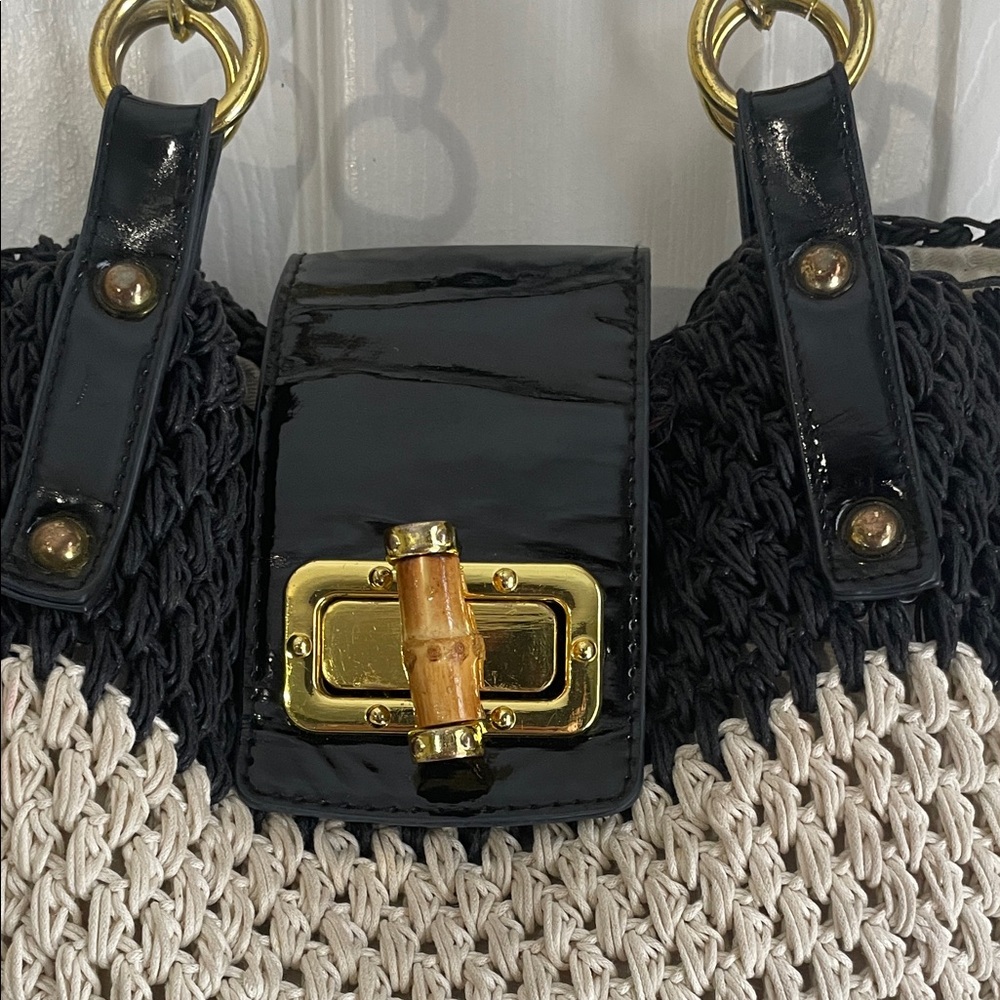 Black and Cream Coastal, Boho Shoulder Bag - Picture 4 of 8